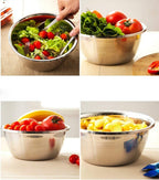 meleg otthon Stainless Steel Bowl,8.5QT Salad Bowl,Metal Bowls,Stainless Steel Basin,Heavy Duty Deeper Edge Mirror Finish Dishwasher Safe Bowl (XXL)…