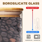 34oz Glass Food Storage Jars, Glass Jars with Bamboo Lids, Kitchen Storage Jars, Set of 8, Canisters with Airtight Lids for Spice, Coffee, Cookie, Pantry Organizers