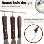 Straight Icing Spatula Stainless Steel Baking Set of 6", 8" & 10" Wooden Handle Cake Decorating Frosting Spatulas