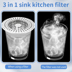 Upgraded 3 in 1 Kitchen Sink Drain Filter - Stainless Steel Sink Stopper, Anti-Clogging Sink Food Catch Basket, Quick Drain Odor Filter Sink Stopper(Silver-2pcs)