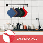 Joyhalo 6 Pack Pot Holders for Kitchen,Cotton Oven Holder with Great Heat Resistance,Non Slip Hot Pads for Kitchen Clearance,Red