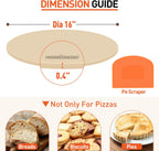 Pizza Stone for Oven 16 Inch, Round Baking Stone for Bread Thermal Shock Resistant BBQ Grilling Pizza Pan Cordierite Cooking Pan With PE Scraper