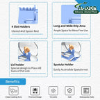 AUOON Spoon Holder for Stove - Silicone Spoon and Lid Rest with Drip Pad Kitchen Utensil Rest for Spoons, Ladles, Spatulas, Tongs & More (Blue Velvet, Large)