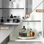 Travertine Lazy Susan for Table Top, 12 in Lazy Susan Turntable Organizer for Cabinet Pantry Kitchen Countertop Fridge Bathroom Makeup Vanity Countertop