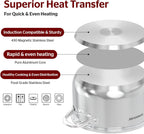 SUNHOUSE 8 Quart Stock Pot with Lid - 3-Ply Bottom Stainless Steel Pasta Cooking Canning Dutch Oven Pot - Induction Compatible for All Stovetops - Dishwasher Safe & Oven Safe