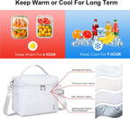 NOL Natural Organic Lifestyle Insulated Lunch Bags for Women Cooler Bag Lightweight Nylon Waterproof Lunch Box For Work