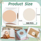 2 Inch Beige Gradient Round Thermal Label Printer Stickers, Self-Adhesive Direct Labels for DIY Logo Design, Name Tag (500 Labels/1 Roll)