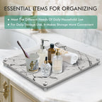 Stone Drying Mat For Kitchen Counter Superb Absorbent Diatomaceous Earth Mats with Non-Slip Feet Quick Dry Stone Dish Drying Pad Dish Pad Multi-Purpose(Marble-LightGray, 15.7" x 11.8")