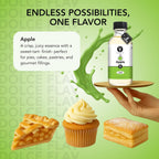 Dolce Flav Apple Extract – 2 Ounce Oil-Soluble Kosher, Sugar-Free, Concentrated Crisp Apple Flavoring for Baking, Chocolates & Desserts, Includes Measured Dropper