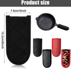 Patelai 4 Pcs Cast Iron Skillet Handle Covers Heat Resistant Pot Handle Covers Non Slip Cotton Pot Sleeves Holder Mitts Machine Washable for Kitchen Baking Cooking Cookwares(Striped Style)