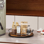 LAMU Lazy Susan Organizer, 9'' Lazy Susan Turntable for Cabinet, Table Top, Kitchen, Countertop, Bathroom, Pantry, Spice Organization, Wooden,1 Pack