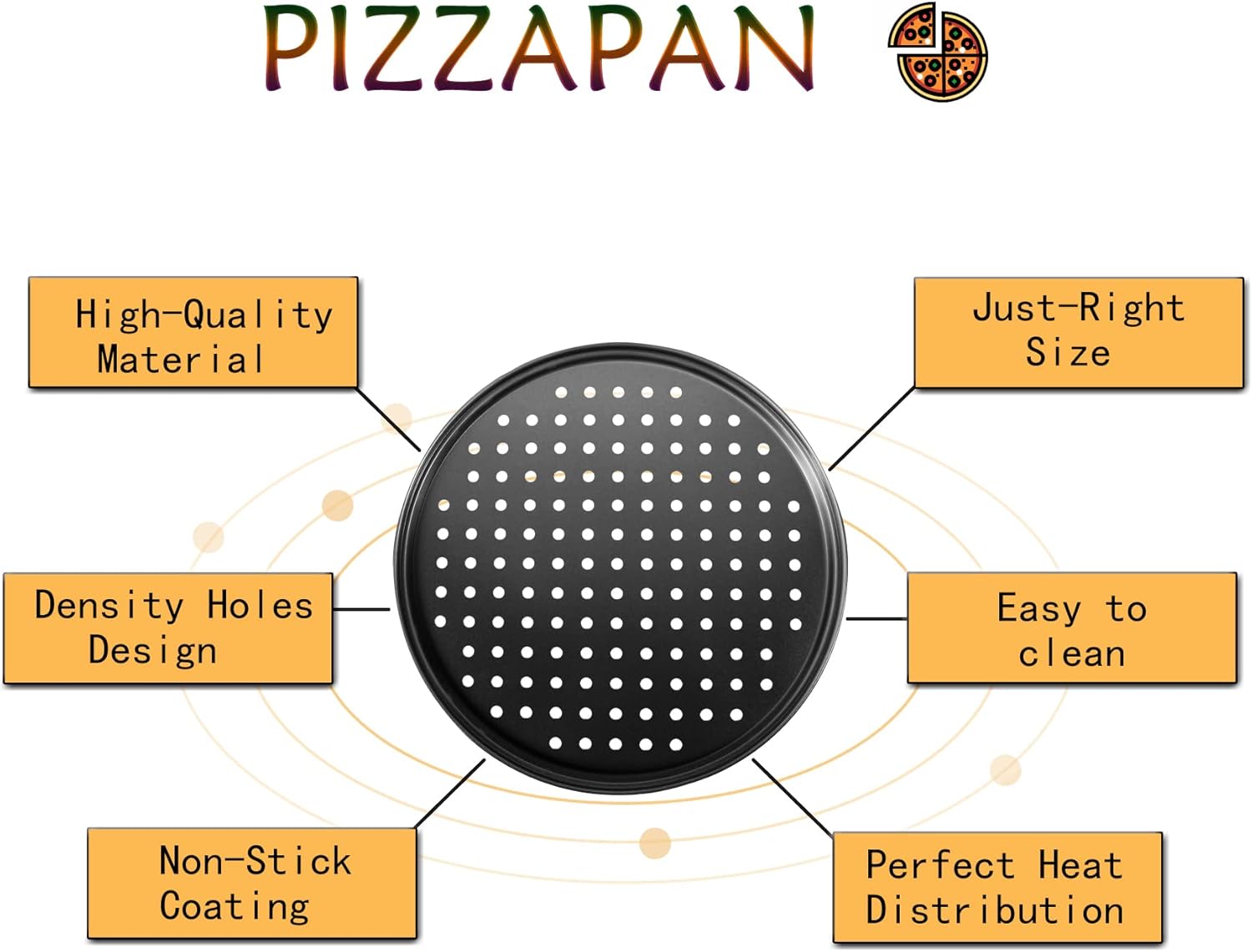 Pizza Steel Pan for Oven, Pizza Crisper Pan with Holes 12 Inch, Nonstick Round Pizza Baking Sheet Oven Tray, Perforated Carbon Steel Pizza Bakeware For Home Restaurant Kitchen Baking