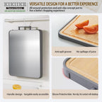 Titanium Cutting Board Double Sided Bamboo Cutting Board for Kitchen Double Sided Food Grade, Pure titanium & Bamboo Cutting Boards, Non-Stick Durable and easy to clean