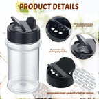 Jadive 36 Pcs Plastic Spice Jars with Shaker Lids Clear Spice Bottles Plastic Seasoning Containers Empty Shaker for Kitchen Storing Herbs Seasoning Powders Pepper Dry Goods