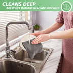 SINLAND Microfiber Dish Cloth for Washing Dishes Rags Best Kitchen Washcloth Cleaning Cloths with Poly Scour Side Popcorn Texture 12Inchx12Inch 10 Pack Grey