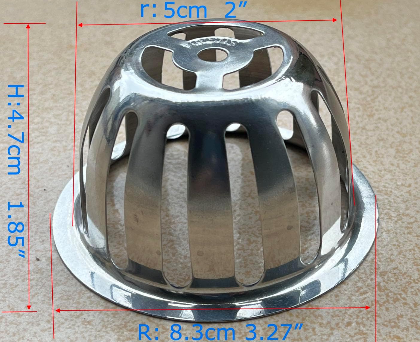 SUS304 Stainless Steel Roof Dome Drain Cover Strainer Anti-Clogging Atrium Grate 2pcs/pk (Φ: 3.5 inch)