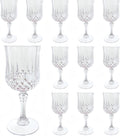 Plastic Wine Glasses，Plastic Goblets Vintage Style Cordial Drinking Glasses for Wedding Reception, Grand Event Party Supplies (12, transparent)