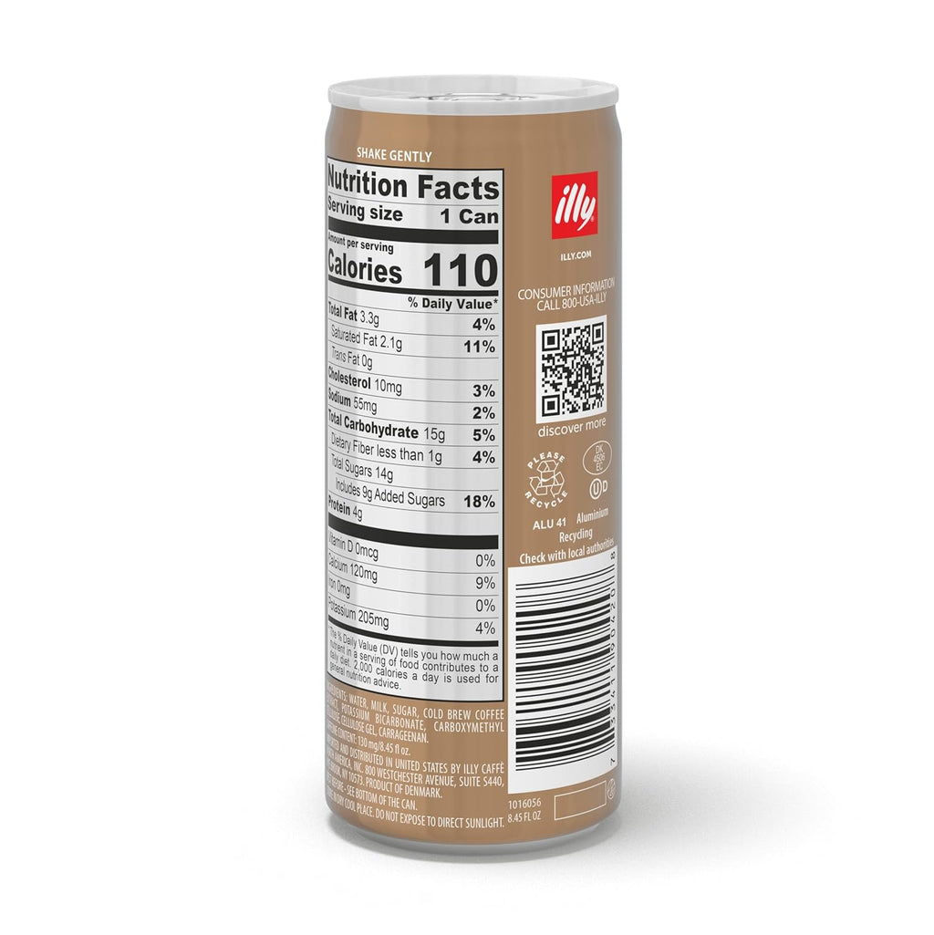 illy Ready To Drink Coffee – Latte Macchiato Cold Brew Cans - 100% Arabica - Smooth & Refreshing Taste - Convenient, Easy to Carry Drink with Milk – 8.5 oz.