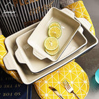 Sweejar Ceramic Bakeware Set, Rectangular Baking Dish Lasagna Pans for Cooking, Kitchen, Cake Dinner, Banquet and Daily Use, 11.8 x 7.8 x 2.76 Inches of Casserole Dishes (Jade)