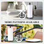 JOGREFUL Paper Towel Holder Stand, Cast Iron Kitchen Paper Towel Countertop Vintage Stand with Weighted-Base, Bathroom Organization for Family Standard Large Size Roll Paper, Classic Style, Black