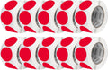 Perco Red 3-Inch Perforated Circle Dot Sticker Labels — 10 Rolls, 5,000 Round Stickers — with Permanent Adhesive for Moving Boxes, Sale Signage, Displays, Status Messaging—Made in USA