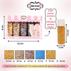 Confect Cake Decorating Sprinkles |Edible Pearl Sprinkles | Mix Gold White Blue & Yellow Pearl Dragees | Blue Jimmies | Gold Sparkling Sugar | Glam Sprinkles | Vegan, Gluten-Free, Nut-Free, Soy-Free, Dairy-Free, Palm Oil-Free - 5 Oz