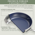 Nuwave 12pc Forged Lightweight Cookware Set, G10 Healthy Duralon Ceramic Ultra Non-Stick Coating, Vented Tempered Glass Lids, Stay-Cool Handles, Induction-Ready & Works on All Cooktops, PFAS Free