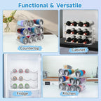 Large Compartment Water Bottle Organizer Rack,3 Pack Stackable Tumbler Storage for Kitchen Fridge Cabinet Organization and Storage,Wine/Drink/Water Bottle Storage Organizer