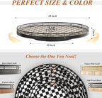 18" Black and White Kitchen Lazy Susan Turntable, Round Checkered Decorative Tray, Large Lazy Susan for Dining Table Centerpiece, Pantry, Kitchen, Bathroom, Countertop, Cupboard, Home Decor