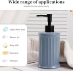 Ceramic Soap Dispenser - Blue Liquid Hand Soap Dispenser Bathroom, Modern Refillable Dish Wash Soap Bottle for Kitchen, ANTIS'S HOME
