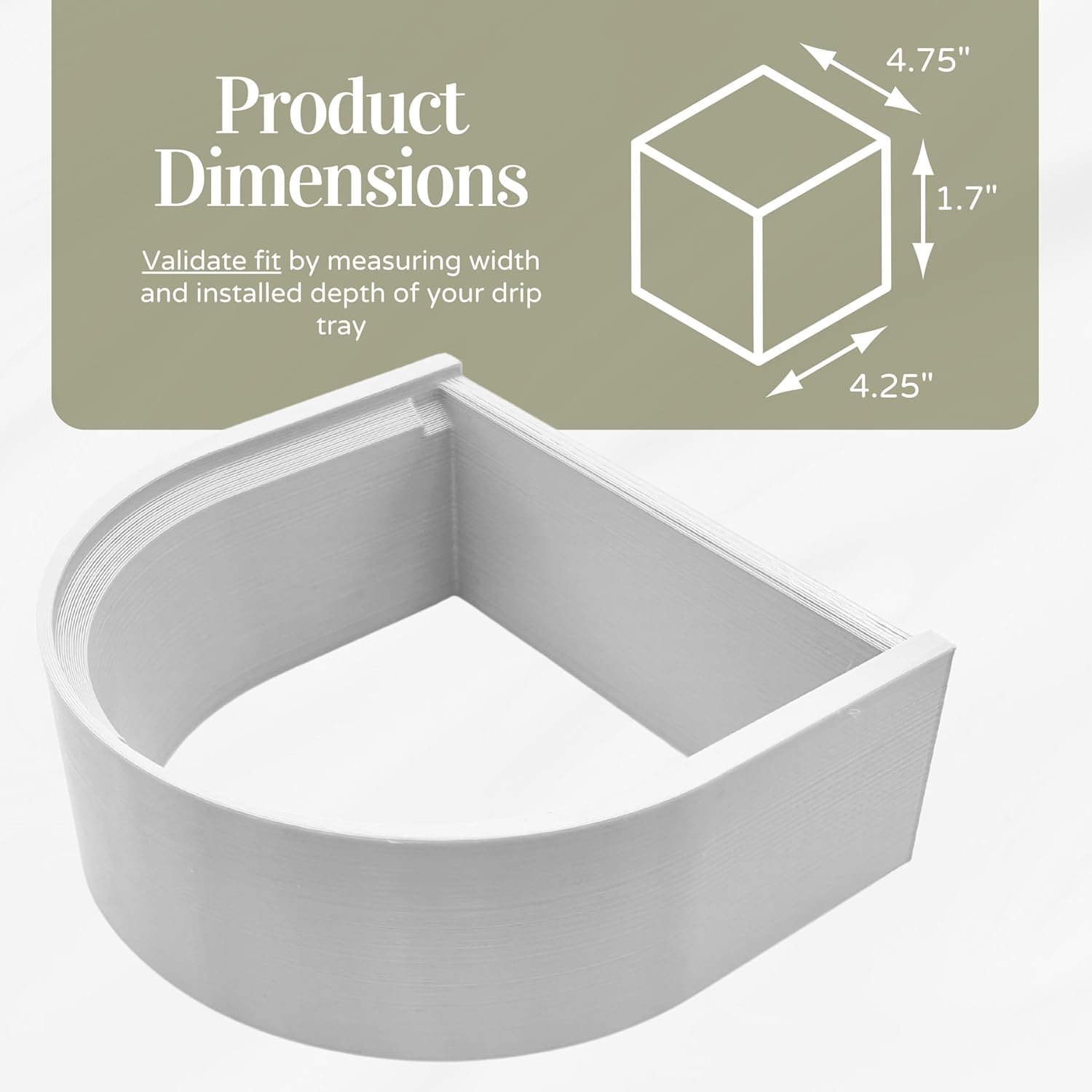 Drip Tray Mug/Cup Riser Made for the Keurig to Reduce Splashes - Riser Only (White, K-Supreme 1.7 inches Tall)