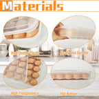 Easter Covered Egg Holder,Deviled Egg Containers with Lid,Stackable Plastic Egg Storage Container for Fridge,Thanksgiving Party,Keep Fresh,Kitchen Supplies(30 Eggs)