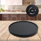 10-inch Black Wood Lazy Susan Organizers, ACIAZAAZ Lazy Susan Turntable for Cabinet, Kitchen Turntable Storage for Table, Countertop, Pantry