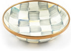 MACKENZIE-CHILDS Enamel Dipping Bowl, Small Serving Bowl for Entertaining, Gray-and-White Sterling Check