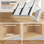 1-Pack L-Shape Expandable Under Sink Organizer with 3 Ball-Bearing Slide Rails,2-Tier Pull-Out Under Cabinet Storage Shelf for Kitchen & Bathroom,Height-Adjustable Slide-Out Cabinet Drawer-White