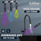Silicone Whisk, 500°F Heat Resistant Non Scratch Coated Whisks for Cooking Baking Balloon wisk, Kitchen Whisk Tool Set, for Stirring, Beating & Blending of 3 Size 7.5"+ 9" +11 inch