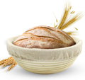 Banneton Bread Proofing Basket Sourdough Proofing Basket for Beginners & Professional Bakers, Handwoven Rattan Cane Bread Maker for Artisan Breads, 10 x 3.5 Inch, 2-Pound Round Brotform