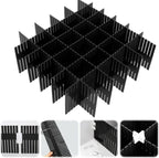 Blosssound 15pcs 5.12x 15 Tall Drawer Divider Adjustable Drawer Organizer DIY Ultra Deep Storage Organizer Separator with Fixed Buckle for Underwear Socks Dormitory Office Kitchen Bedroom(Black)