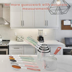 Measuring Cups and Measuring Spoons Set of 14 - Stainless Steel Measuring Cups and Spoons Set, Includes 1/8 Teaspoon Measuring Spoon, 1/8 Cup Measuring Cup, Leveler Dry (14, Country Chic)