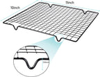 Lamoutor 2Pcs Metal Kitchen Baking Cooling Rack Square Wire Cooling Rack for Cake and Meat 10 x 11 inches (Black)