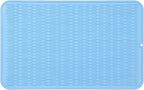Silicone Dish Drying Mat for Multiple Usage,Easy clean,Eco-friendly,Heat-resistant Silicone Mat for Kitchen Counter or Sink,Refrigerator or Drawer Liner Light Blue 4XL 32 inches x 18 inches