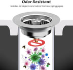 Kitchen Sink Drain Strainer – 304 Stainless Steel 3-in-1 Pop Up Design, Anti-Clogging Sink Strainer Basket for US Standard 3.5" Kitchen Drain, Water Storage & Debris Filter