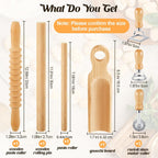 Tioncy 7 Pcs Gnocchi Pasta Making Tool, Wood Gnocchi Board with Ravioli Stamp and Rolling Pin Set Homemade Kitchen Gift for Baking Lovers(Curve Style)