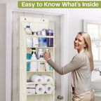 AOODA 2 Pack Over the Door Organizer, Large Capacity Closet Door Hanging Organizer, Clear Deep Pockets Baby Storage for Nursery, Bathroom, Bedroom, Pantry, Diapers (Light Yellow)