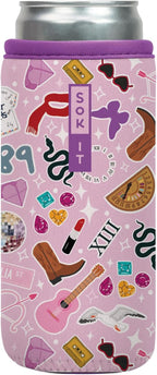 Sok It CanSok Sleeve for Beer & Soda Insulated Neoprene Cover (On Tour, 12oz Slim Can Sleeve)
