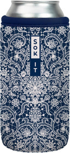 Sok It CanSok Sleeve for Beer & Soda Insulated Neoprene Cover (Royal Lace, 16oz Can Sleeve)