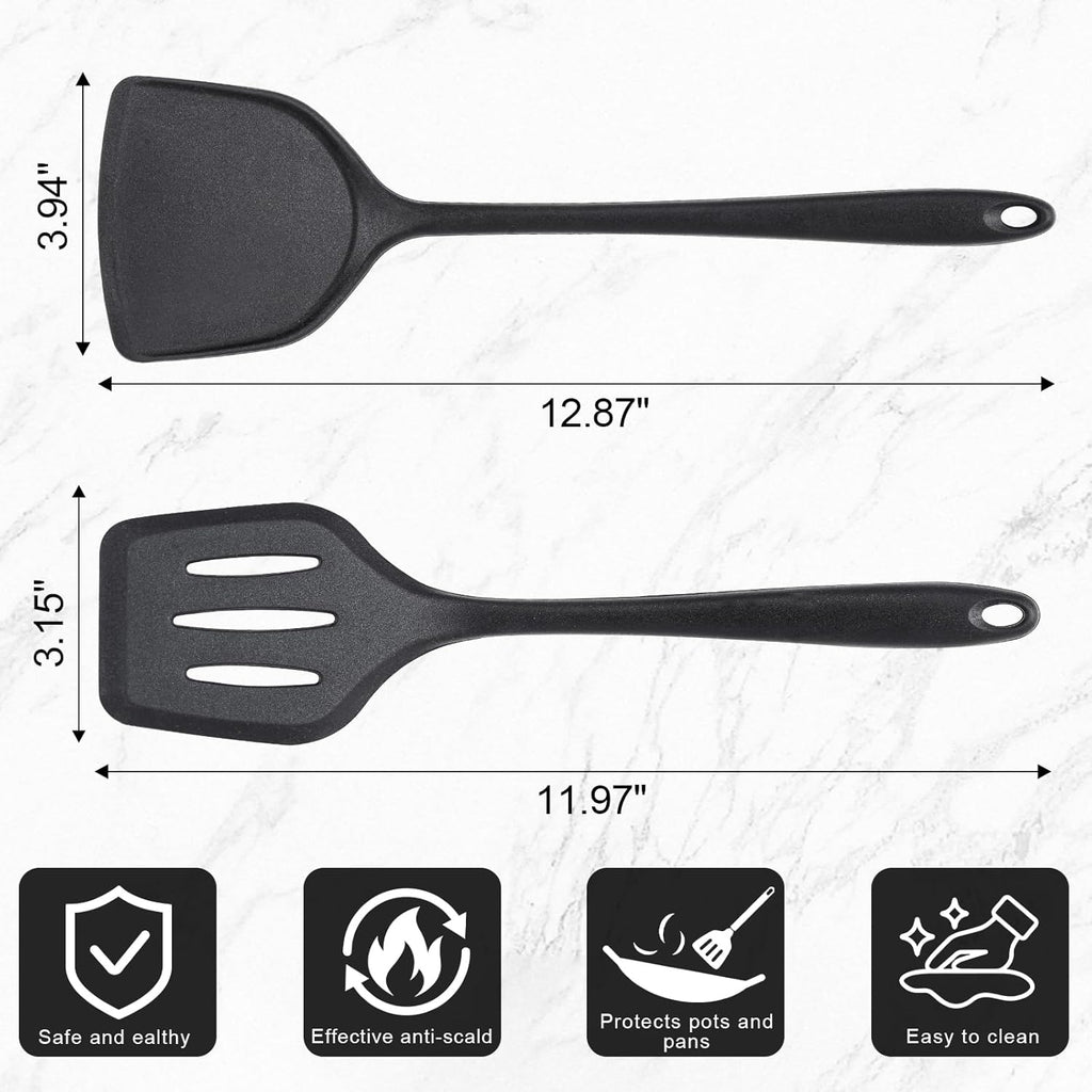 Nonstick Frying Pans Set of 3 - Carbon Steel Frying Pan with PFOA-Free Coating, Stay-Cool Handle, Oven & Dishwasher Safe, Include 2 Spatulas & 7.9, 10.2, 11.8 Inch Skillets for All Stovetops