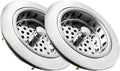 Metal World BS10101BN-2P Post Style Sink Strainer, 3-1/2" Metal Kitchen Strainer, Cast Brass Body Basket Strainer, Strainer with Stainless Steel Basket, Brushed Nickel Finish 2 Pack
