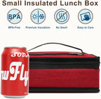 FlowFly Small Insulated Lunch box Portable Soft Bag Mini Cooler Thermal Meal Tote Kit with Handle for Work & School, Red