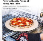 12.6" x 0.4" Coating Pizza Stone, Cordierite & Ceramic Round Pizza Stones for Oven Grill BBQ, Food Grade Baking Stone for Pizza and Bread, Outdoor Pizza Accessories for Grilling